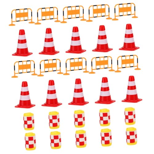 FIXOSHEE 30 Stück Teiliges Verkehrszeichen Spielset mit Straßenleitkegeln und Barrieren Kindgerechtes Lernspielzeug Verkehrserziehung und Kognitiven Entwicklung Leicht und Tragbar von FIXOSHEE