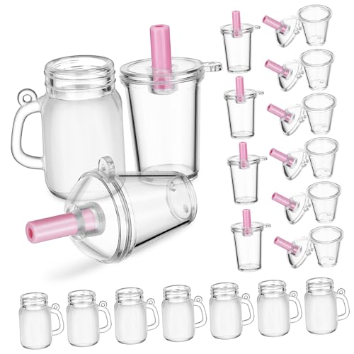 FIXOSHEE 30 Teiliges Miniatur Puppenhaus Zubehör Kunststoff Mini Becher für Kaffee Tee Bier Sicher Kompakt Langlebig für Puppenhaus Spiel und Rollenspiele von FIXOSHEE