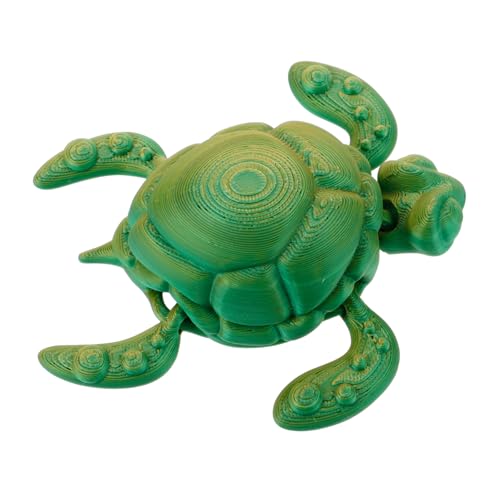 FIXOSHEE 3D -druckschildkrötenmodell Meeresschildkröten-Statue Klein Dekorate Schildkrötenfigur Simulation Einer Schildkrötenverzierung Tierfigur Tiermodelldekor Modelltier Grün Plastik von FIXOSHEE