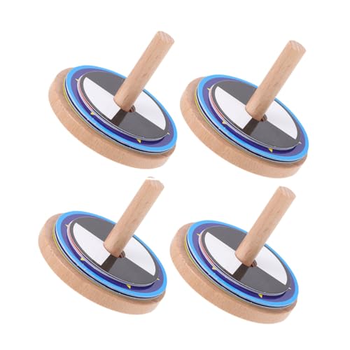 FIXOSHEE 4 Sätze Bunte Holzspinner für Handliches Fördert Hand Auge koordination Leicht Tragbar für Outdoor Spiel und Motorische Entwicklung von FIXOSHEE