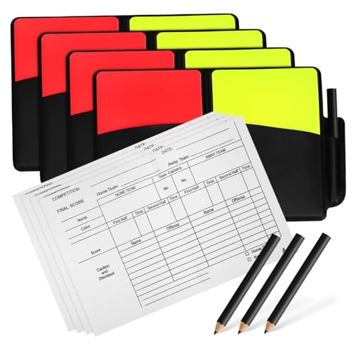 FIXOSHEE 4 Sätze Schiedsrichter Karten Set Rot Gelb mit PVC Halter Scorebuch und Bleistift für Fußball Volleyball Offizielle Spiele Robustes Design für Dauerhaften Einsatz FIXOSHEE 4 Sätze Schiedsrichter Karten Set Rot Gelb mit PVC Halter Scorebuch und Bleistift für Fußball Volleyball Offizielle Spiele Robustes Design für Dauerhaften Einsatz von FIXOSHEE