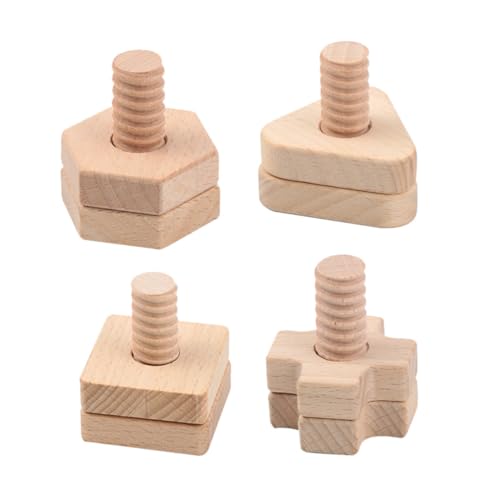 FIXOSHEE 4 Sätze Teiliges Holz schraubspielzeug für Geometrische Formen mit Kreuz Dreieck Sechseck Sicherer Birkenholz Material Fördert Formenerkennung Feinmotorik und Kognitive FIXOSHEE 4 Sätze Teiliges Holz schraubspielzeug für Geometrische Formen mit Kreuz Dreieck Sechseck Sicherer Birkenholz Material Fördert Formenerkennung Feinmotorik und Kognitive von FIXOSHEE