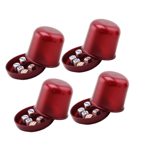 FIXOSHEE 4 Sätze Verdickter Würfelbecher mit Sockel Bruchfest Transparentem Deckel Würfel Ktv Bar Lustiges Spiel Anti Cheating Stabile Farbe Schimmernd von FIXOSHEE