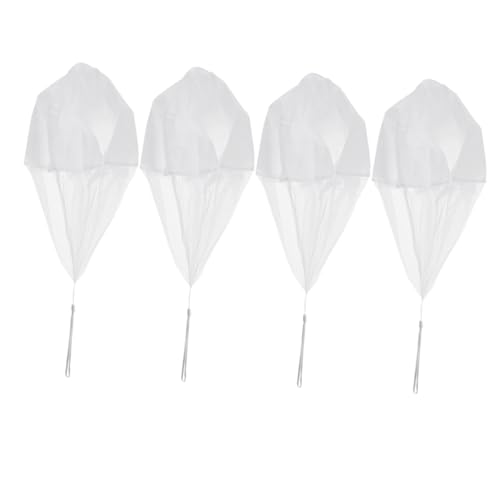 FIXOSHEE 4 Stück Handgeworfene Fallschirmspielzeuge für Outdoor Flugspaß Langlebige Fallschirme mit Weißer Schnur Pädagogisches Flugspielzeug für Abenteuer im Freien von FIXOSHEE