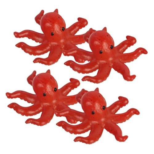 FIXOSHEE 4 Stück Mini Octopus Figuren aus PVC Realistische Meeresbewohner Deko Detailreiche Tiermodelle für Schreibtisch Garten und DIY Projekte Naturgetreu Gestaltete Spielzeuge von FIXOSHEE