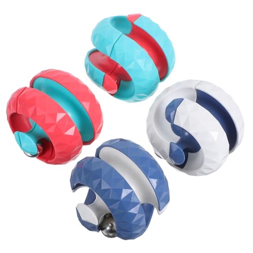 FIXOSHEE 4 Stück Rotierender Puzzle-Ball Fidget Toy Stressabbauendes Tragbares Konzentrationsspielzeug mit Rollenden Perlen für Erwachsene Büro Reisen und Entspannung von FIXOSHEE