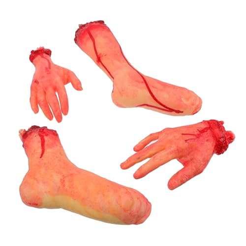 FIXOSHEE 4 Stück Simulation gefälschte Hände realistisch Teile Horror Halloween- Halloween gefälschte Hand Prop Hands gruselig Vinyl FIXOSHEE 4 Stück Simulation gefälschte Hände realistisch Teile Horror Halloween- Halloween gefälschte Hand Prop Hands gruselig Vinyl von FIXOSHEE