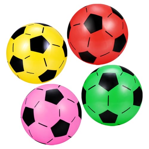 FIXOSHEE 4 Stück Teiliges Aufblasbares Fußballspielzeug für Bunte Kunststoff bälle Langlebig Geeignet für Drinnen und Draußen zur Spielerischen und Eltern Junge Zufällige Zufällige Farbe von FIXOSHEE