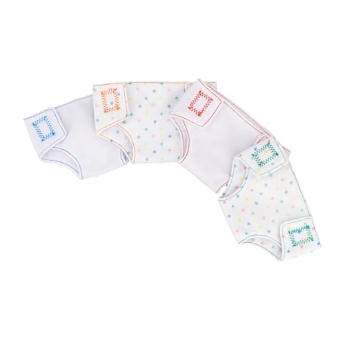 FIXOSHEE 4 Stück Teiliges Doll Windel aus Waschbarem mit Verstellbarem Verschluss Wiederverwendbare Puppenwindeln für Puppen Niedliche und Bequeme Puppenzubehör für Mädchen von FIXOSHEE