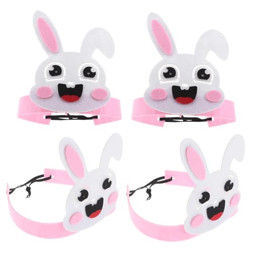 FIXOSHEE 4 Stück Teiliges Hasenohren Stirnband Niedliche Osterkopfdeko Tiermotiv Kopfband für Party Karneval Bühnenauftritte Leicht und Bequem für Festliche Anlässe von FIXOSHEE
