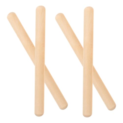 FIXOSHEE 4 Stück Teiliges Holz Rhythm Sticks Stabile Percussion Instrumente für Sichere Abgerundete Kanten Leichtes Design für Musikalische Früherziehung und Klassenzimmergebrauch von FIXOSHEE