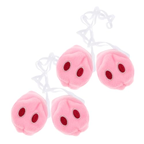FIXOSHEE 4 Stück Teiliges Kuschelige Schweinchen Nase Cosplay Zubehör Weiches Plüsch Tier Nasen Requisit Für Halloween Karneval Kostüm Party Dekoration von FIXOSHEE