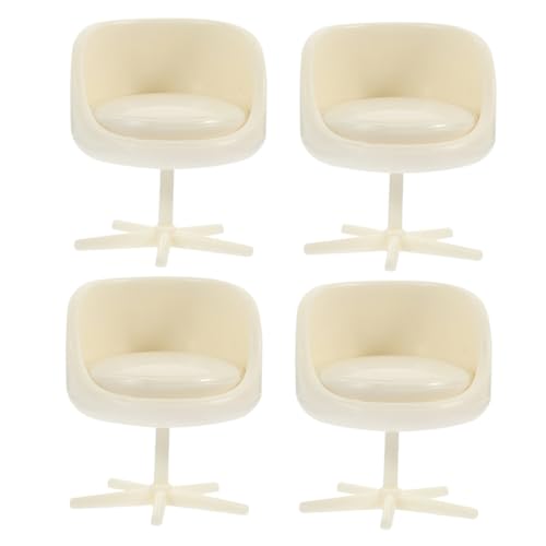 FIXOSHEE 4 Stück Teiliges Miniatur bürostuhl Set aus Robustem Material Leichte Mini Stühle für Puppenhaus Sandtisch Dekoration Vielseitig Einsetzbar Kompakt und Tragbar für Modelle und von FIXOSHEE