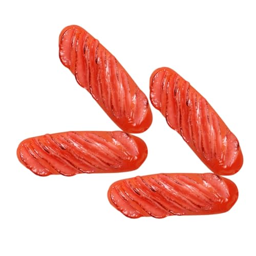 FIXOSHEE 4 Stück Teiliges Realistische Künstliche Bratwurst Modelle aus Detailgetreue Mini Hot Dog Dekoration Fotorealistische Display Requisiten für Küche Grillfans und Partydeko von FIXOSHEE