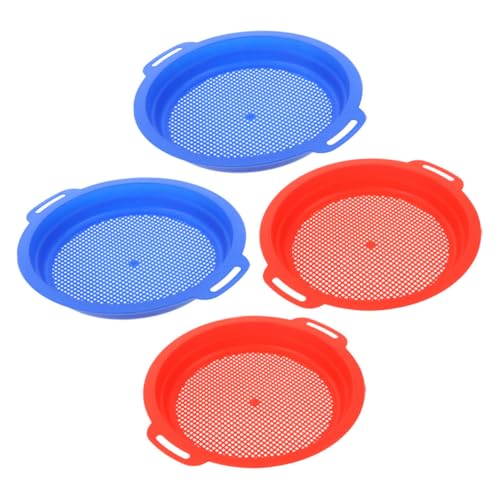 FIXOSHEE 4 Stück Teiliges Sand sieb aus Robustem Kunststoff Leichtes Strandspielzeug zum Sand Muschelsieben Buntes Strandzubehör für Jungen und Mädchen für Outdoor Garten und Reisen von FIXOSHEE