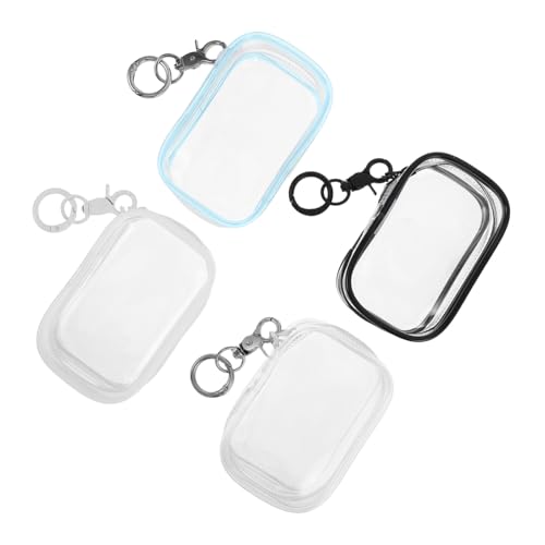 FIXOSHEE 4 Stück Teiliges Transparentes PVC Puppen-aufbewahrungstaschen mit Schlüsselanhänger Tragbar Stabile als Praktischer Display-organizer für Plüschfiguren Unterwegs von FIXOSHEE