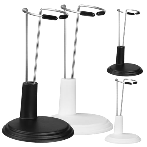 FIXOSHEE 4 Stück Verstellbare Tragbare Puppenständer mit Schwarzen und Weißen Haltern Teleskopisch für Puppen Actionfiguren und Figuren Einfache Montage für Zuhause und Geschäft von FIXOSHEE