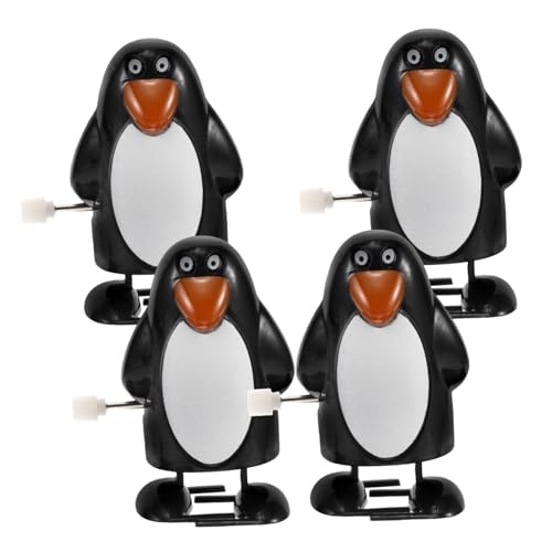 FIXOSHEE 4 Stück Weihnachts Pinguin Aufziehspielzeug aus Kunststoff Wind Up Figuren für Weihnachtsdeko Partygeschenke und Weihnachtsstrumpf Füller Mini Pinguin für Winterfeiern von FIXOSHEE