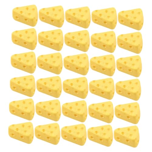 FIXOSHEE 40 Stück Käsekuchenimitat Mini-käsekuchen Käsespielzeug Form Material Fälschung Dekor Falsche Käsekuchen Realistisch Simulation Figur Plastik Gelb von FIXOSHEE