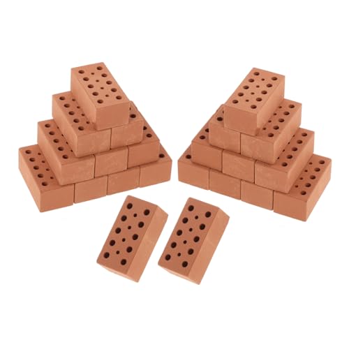 FIXOSHEE 40 Stück Teiliges Miniatur Ziegelset aus Clay Realistische Simulation Backsteine für Puppenhaus DIY Sandtisch Architekturmodell Kinderfreundlich Langlebig Zubehör für Miniatur von FIXOSHEE