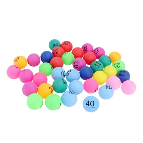 FIXOSHEE 40 Stück Teiliges Nummerierte Pong Bälle Langlebig Bruchfest für Tombola Verlosung Party Kindergarten Spiel und Veranstaltung von FIXOSHEE