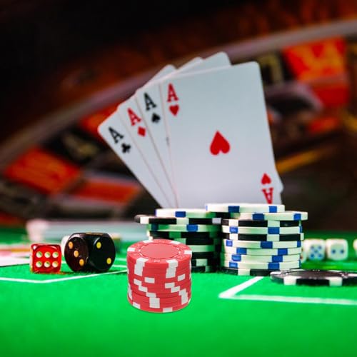FIXOSHEE 40 Stück Teiliges Poker Chips Kunststoff Runde Zählchips Spielchips für Poker Spielzubehör Leicht Robust Kompakt für Zuhause Club Party und Unterhaltung von FIXOSHEE