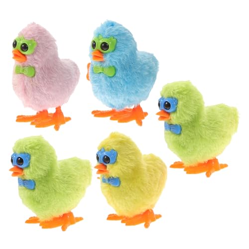 FIXOSHEE 5 Stück Aufziehbare Plüschküken Wind Up für Lustige Hühnchen in Niedlicher Form als Osternest Füller und Partygeschenk Zufällige Farben Handliches Zufällige Farbe von FIXOSHEE