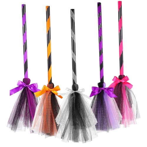 FIXOSHEE 5 Stück Halloween Hexenbesen Teiliges Kunststoff Hexenbesen in Farben Leicht Halloween Kostüm Zubehör Party Dekoration für Erwachsene FIXOSHEE 5 Stück Halloween Hexenbesen Teiliges Kunststoff Hexenbesen in Farben Leicht Halloween Kostüm Zubehör Party Dekoration für Erwachsene von FIXOSHEE