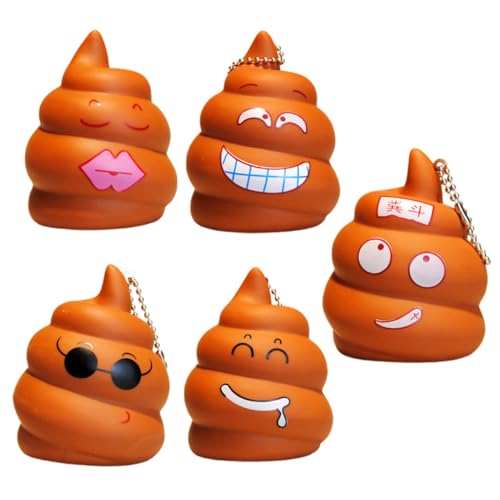 FIXOSHEE 5 Stück Lustige Poop Schlüsselanhänger PVC Anhänger Realistisches Design Witziges Streichspielzeug für Tasche Rucksack Auto Schlüsselhalter FIXOSHEE 5 Stück Lustige Poop Schlüsselanhänger PVC Anhänger Realistisches Design Witziges Streichspielzeug für Tasche Rucksack Auto Schlüsselhalter von FIXOSHEE