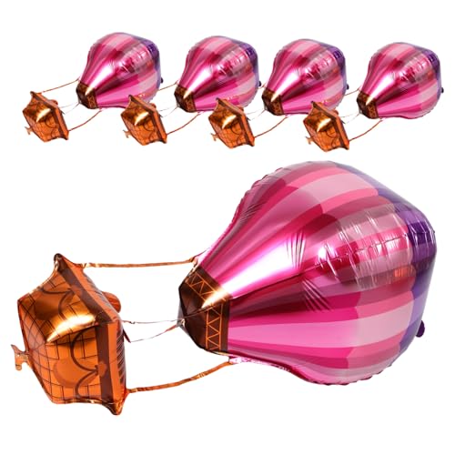 FIXOSHEE 5 Stück Teiliges Heißluftballon Aluminium Folienballon Realistische Partydekoration für Geburtstag Babyparty Hochzeit Vielseitig Einsetzbar Farbenfrohe Aufhängung von FIXOSHEE