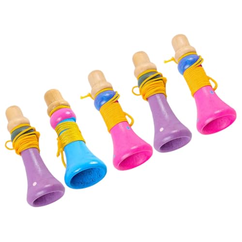 FIXOSHEE 5 Stück Teiliges Holz Trompete Musikinstrument Stabiles Material Kreative Frühförderung Geeignet für Jungen Mädchen Party Zubehör von FIXOSHEE