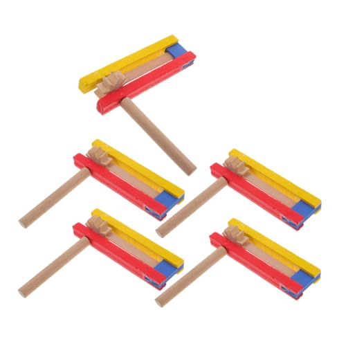 FIXOSHEE 5 Stück Teiliges Holzratschen mit Selbstrotation Langlebiger Holzklatscher mit Klarem Klang Traditioneller Geräuschemacher für Partys Sportveranstaltungen und Festliche Anlässe von FIXOSHEE