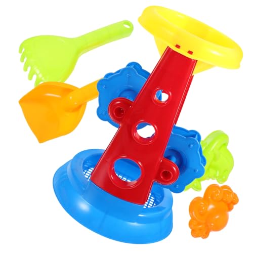 FIXOSHEE 5 Stück Teiliges Kunststoff Strandspielzeug Set mit Eimer Schaufel und Sanduhr Leichtes Outdoor für Kreatives Wasserspielzeug für Sommer und Strandspaß von FIXOSHEE