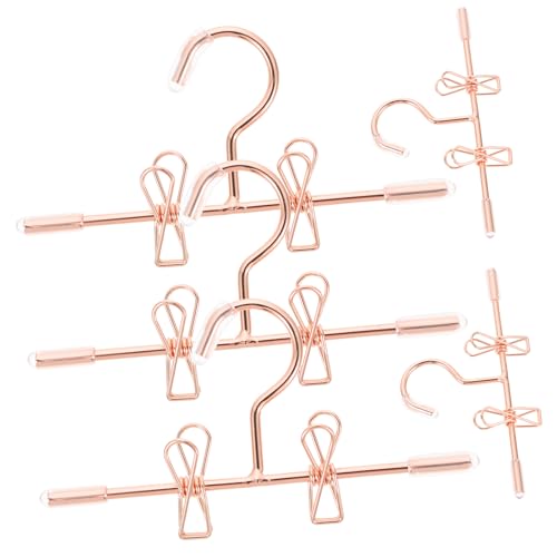 FIXOSHEE 5 Stück Teiliges Miniatur Puppenbügel aus Robustem Metall Realistische Kleine Kleiderbügel für Puppenkleidung Roségoldfarbend für Puppenschränke und Reborn Puppen von FIXOSHEE