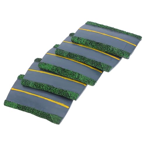 FIXOSHEE 5 Stück Teiliges Miniatur Resin Straßenmodell Realistisches Autobahn-Diorama für Modellbahn Landschaft Robustes Straßen-dekorationsset für Sandtisch und Kreative Bastelprojekte von FIXOSHEE