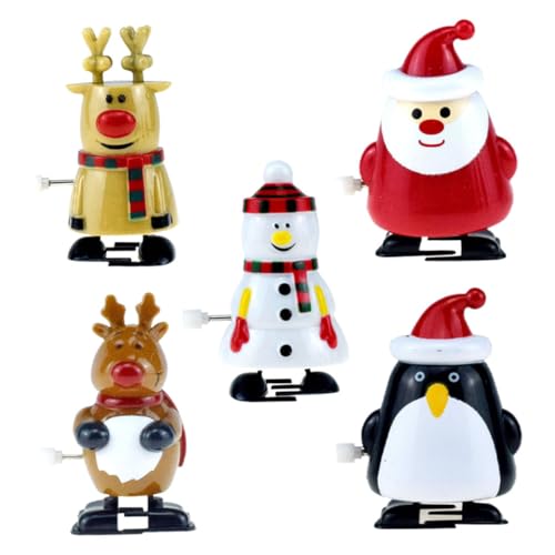 FIXOSHEE 5 Stück Teiliges Weihnachtsaufziehspielzeug Santa Schneemann Pinguin Rentiere Bunte Kunststofffiguren Langlebig Sichere Weihnachtsmann Wind Up Spielzeuge für Partygeschenke FIXOSHEE 5 Stück Teiliges Weihnachtsaufziehspielzeug Santa Schneemann Pinguin Rentiere Bunte Kunststofffiguren Langlebig Sichere Weihnachtsmann Wind Up Spielzeuge für Partygeschenke von FIXOSHEE