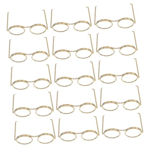 FIXOSHEE 50 Stück Miniatur Brillen für Puppenhaus Metalldrahtfassung Kleine Eyewear für DIY Basteln Puppenkostüm Zubehör Fotorequisiten und Kreative Szenegestaltung von FIXOSHEE