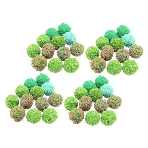 FIXOSHEE 50 Stück Miniatur Pflanzen Kugeln Grün Rot Rosa Gelb Dunkelgrün Langlebige Simulation Pflanzen für Landschaftsmodell DIY Garten Dekoration Sandtisch Zubehör von FIXOSHEE