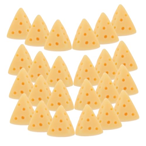 FIXOSHEE 50 Stück Teiliges Mini Käsemodelle aus Resin Realistische Simulation Käse Dekorationen für DIY Basteln Scrapbooking Handyhüllen Kleine Handwerksprojekte und Geschenkideen von FIXOSHEE
