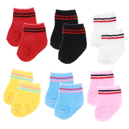 FIXOSHEE 6 Paare Bunte Puppensocken für Puppen Weiche Elastische Socken mit Niedlichen Mustern Langlebige Puppenbekleidung Accessoires für DIY Puppenoutfits und Kreative Spielideen FIXOSHEE 6 Paare Bunte Puppensocken für Puppen Weiche Elastische Socken mit Niedlichen Mustern Langlebige Puppenbekleidung Accessoires für DIY Puppenoutfits und Kreative Spielideen von FIXOSHEE