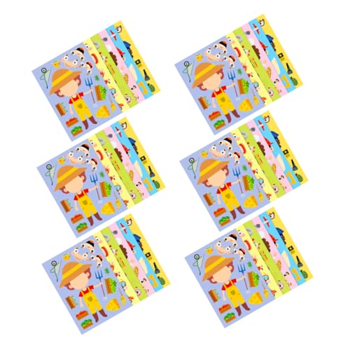 FIXOSHEE 6 Sätze Berufsklebe Puzzles mit Bunten DIY Dress Up Stickern Problemlösung Feinmotorik und Interaktiver Familienbildungsspielzeug FIXOSHEE 6 Sätze Berufsklebe Puzzles mit Bunten DIY Dress Up Stickern Problemlösung Feinmotorik und Interaktiver Familienbildungsspielzeug von FIXOSHEE