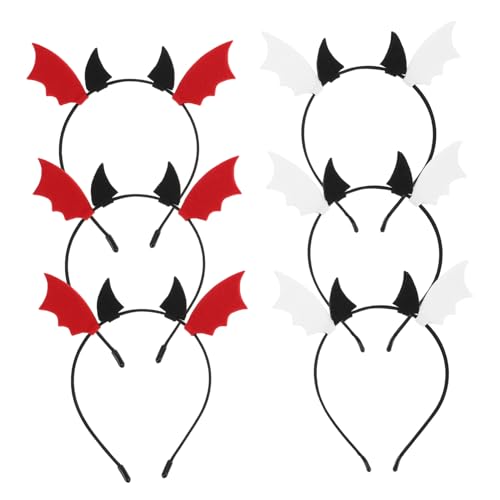 FIXOSHEE 6 Stück Halloween Haarreif mit Fledermausflügeln und Hörnern Filz Haarreifen für Erwachsene und Vielseitiges Cosplay Accessoire für Party und Kostüm FIXOSHEE 6 Stück Halloween Haarreif mit Fledermausflügeln und Hörnern Filz Haarreifen für Erwachsene und Vielseitiges Cosplay Accessoire für Party und Kostüm von FIXOSHEE