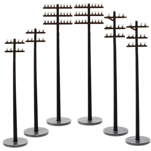 FIXOSHEE 6 Stück Maßstab DIY Sandtisch Zubehör für Modelleisenbahn Landschaftsdekoration Robuste Realistische Kabelhalter für Miniaturbahnen und Sandspielplätze von FIXOSHEE