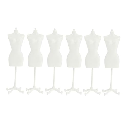 FIXOSHEE 6 Stück Mini Puppen Kleiderständer aus Kunststoff Stabile Miniatur Kleid Halter für Puppenkleidung Kindersicherer Glatter Tisch deko Ständer für Puppenhaus und Spielzeugdisplay von FIXOSHEE