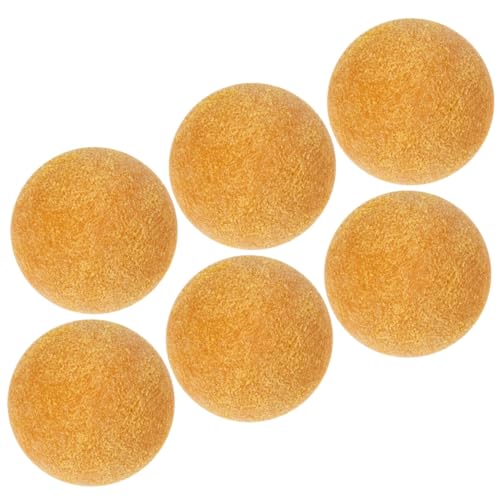 FIXOSHEE 6 Stück Mini Tischfußball Bälle Gelb Kunststoff Ersatz Tischkicker Bälle für Tischfußballspiele Party Zubehör Langlebig Stabil von FIXOSHEE