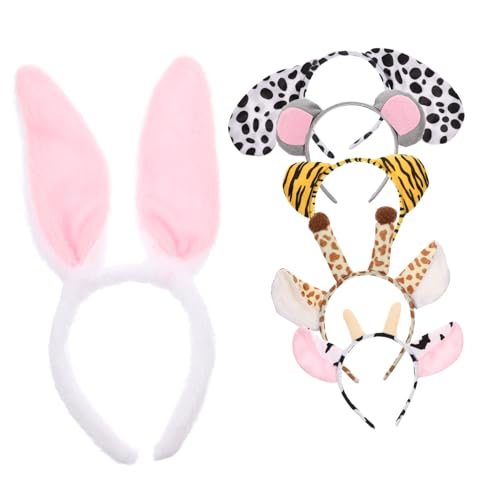 FIXOSHEE 6 Stück Teiliges Cartoon Tier Haarreifen für Erwachsene Weiche Plüsch Haarbänder mit Hund Giraffe Tiger Maus Kuh und Hasenohren Bequemes Kostümzubehör für Party Karneval und FIXOSHEE 6 Stück Teiliges Cartoon Tier Haarreifen für Erwachsene Weiche Plüsch Haarbänder mit Hund Giraffe Tiger Maus Kuh und Hasenohren Bequemes Kostümzubehör für Party Karneval und von FIXOSHEE