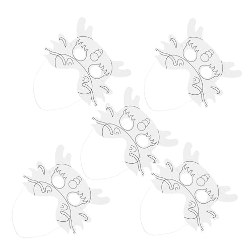 FIXOSHEE 6 Stück Teiliges DIY Papiermasken zum Bemalen Weiße Blanko Masquerade Masken für Leichte Graffiti Bastelmasken mit Elastischem Band für Halloween Karneval Party und Cosplay von FIXOSHEE