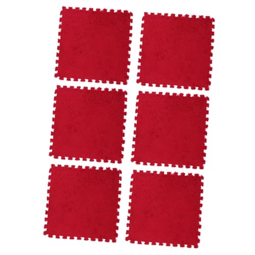 FIXOSHEE 6 Stück Teiliges Flauschige Puzzle Bodenfliesen rutschfest Komfortabel Spielmatte für Kinderzimmer aus Hautfreundlichem Eva Schaumstoff in Rot FIXOSHEE 6 Stück Teiliges Flauschige Puzzle Bodenfliesen rutschfest Komfortabel Spielmatte für Kinderzimmer aus Hautfreundlichem Eva Schaumstoff in Rot von FIXOSHEE