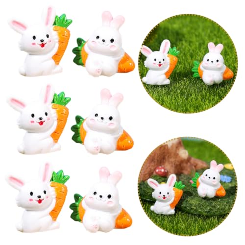 FIXOSHEE 6 Stück Teiliges Miniatur Hasen Figuren aus Resin Realistische Garten Deko Kleine Osterhasen Skulpturen für Outdoor und Indoor Detailreiche Mikrolandschaft Dekoration FIXOSHEE 6 Stück Teiliges Miniatur Hasen Figuren aus Resin Realistische Garten Deko Kleine Osterhasen Skulpturen für Outdoor und Indoor Detailreiche Mikrolandschaft Dekoration von FIXOSHEE