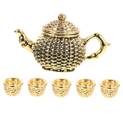 FIXOSHEE 6 Stück Teiliges Miniatur teekannen Set Filigrane Mini teetassen Dekoration Kompakt und Leicht Hydroponisches Pflanzendesign Realistische Miniaturobjekte für Zufällige Farbe von FIXOSHEE